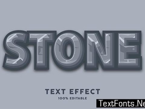 Text Effect - Stone Cartoon Style