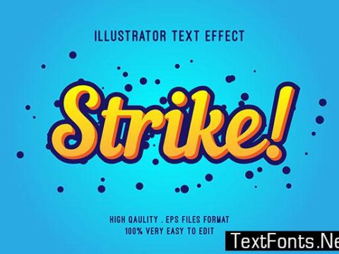 Text Effect - Strike Blue Text Style