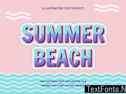 Text Effect - Summer Beach