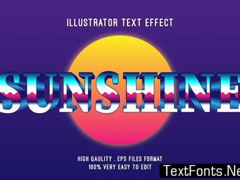 Text Effect - Sunshine Retro Text Style