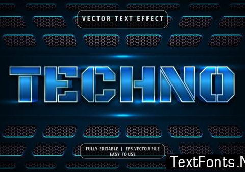 Text Effect - Techno Text Style