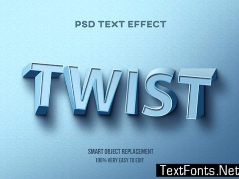 Text Effect - Twist Realistic Style