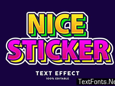 Text Effect - Two Style Sticker Modern