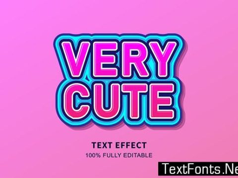 Text Effect - Very Cute Sticker