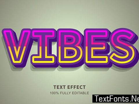 Text Effect - Vibes Purple Color