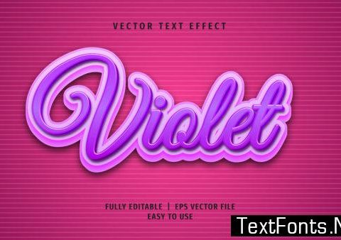 Text Effect - Violet Text Style