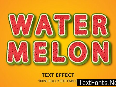 Text Effect - Water Melon Awesome