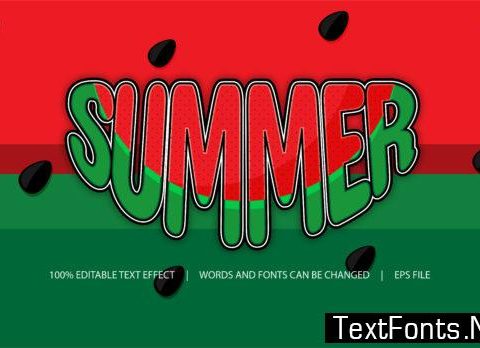 Text Effect - Watermelon