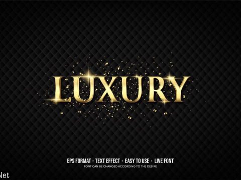 Text effect with luxurious golden writing