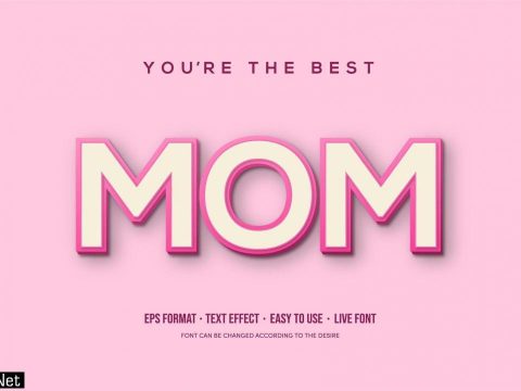 Text effect with soft pink MOM