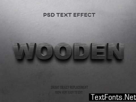 Text Effect - Wooden Realistic Text