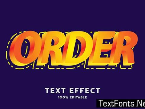 Text Effect - Yellow Glossy Dashed Line