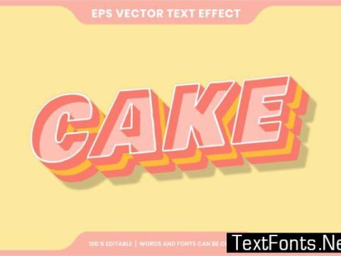 Text Effectac in 3D Gradient Pastel