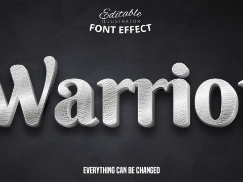 Textured Silver Warrior Font Effect