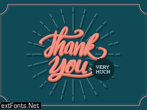 "Thank You" Retro Lettering Typography