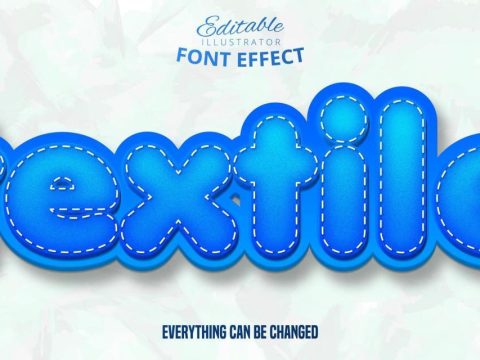 Three D blue editable font effect