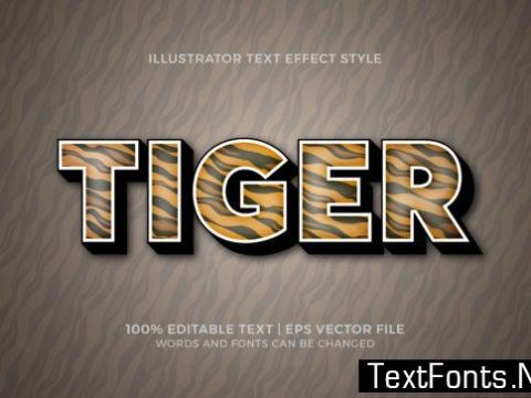 Tiger Text Effect Style