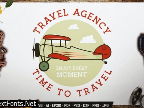 Travel Agency Badge Vector Retro Camp Graphic Logo