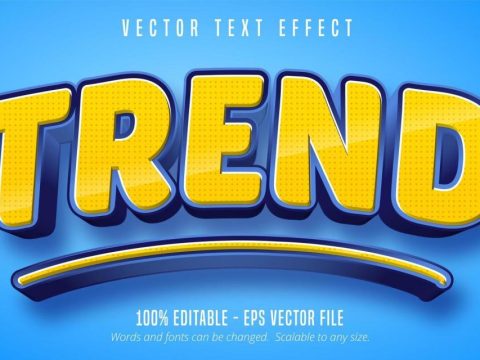 Trend text, cartoon style editable text effect