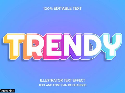 Trendy gradient outline text effect