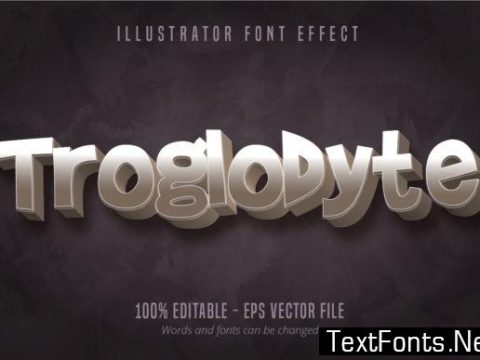 Troglodyte Text Effect, 3D Stone Style