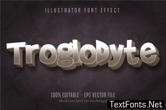 Troglodyte Text Effect, 3D Stone Style