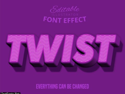 Twist fuchsia text effect.