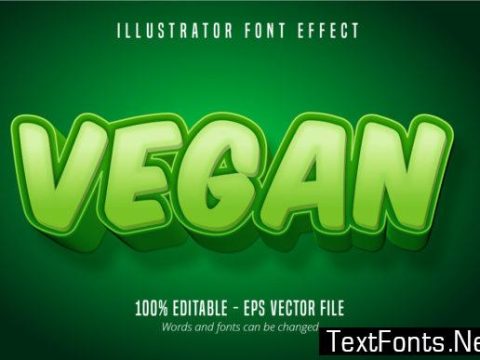 Vegan Text Effect, Editable Font Style