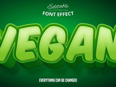 Vegan text effect, editable font style