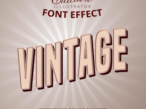 Vintage pattern font effect