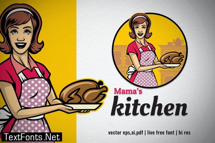 vintage women cooking logo