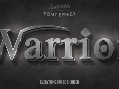 Warrior text, 3d editable font effect