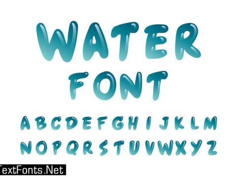 Water Font Vector