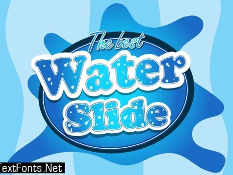 Water slide font logo illustration