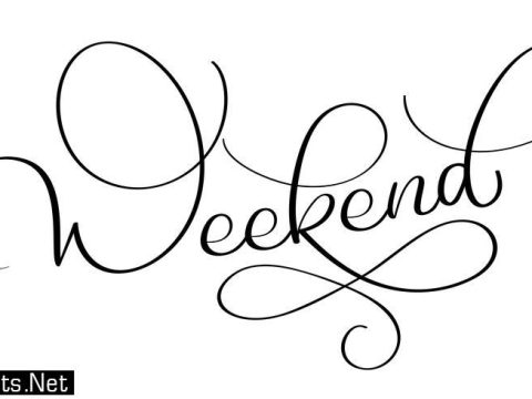 Weekend text on white background. Hand drawn Calligraphy lettering Vector illustration EPS10