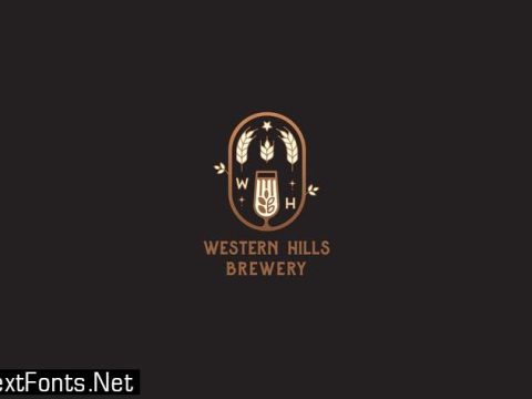 Western Hills Brewery Badge Vintage Logo Template 7RH7CFK