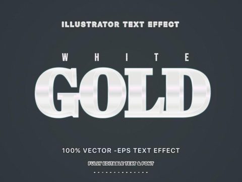 White Gold Editable Text Style