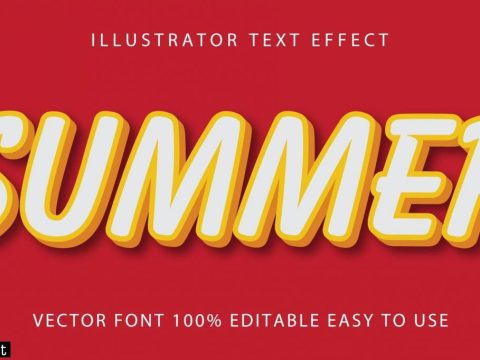 White, Yellow Lined Summer Text Effect