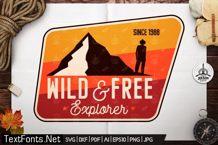 Wild Explorer Badge / Vintage Travel Logo Patch