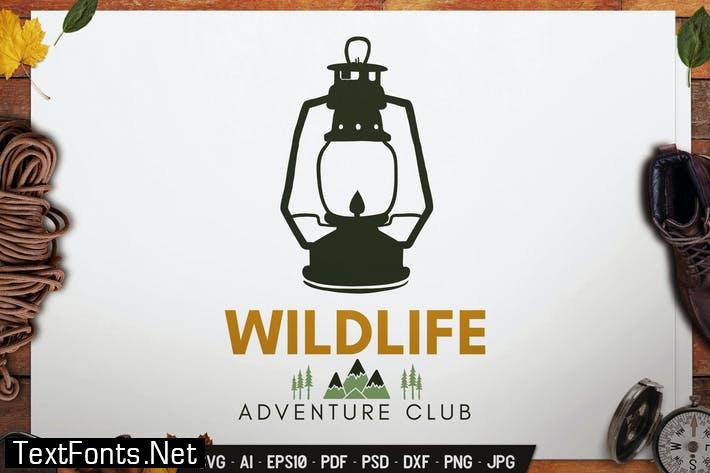 Wildlife Logo Adventure Badge Vector Retro Graphic