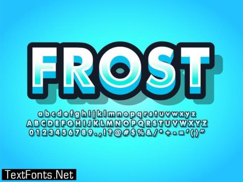 Winter Ice vector Font Effect Mockup