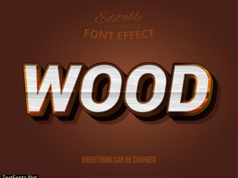 Wood text, editable text effect 694207