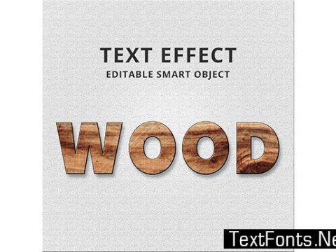 Wood Text Effect PSD