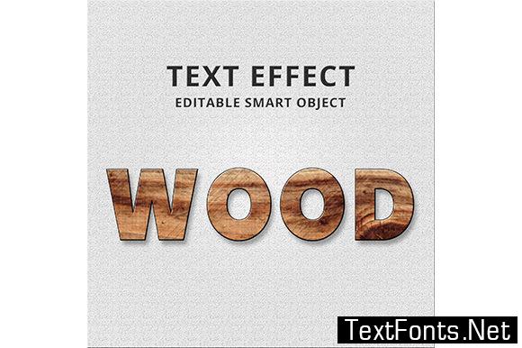 Wood Text Effect PSD