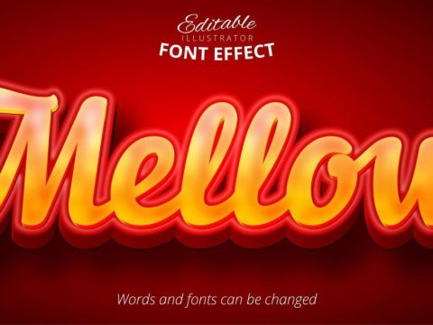 Yellow and Red Glowing Editable Font Effect