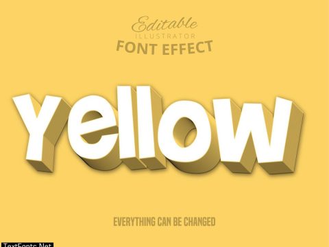 Yellow staggered text, editable text style