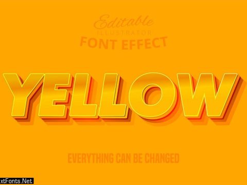 Yellow text, editable text effect