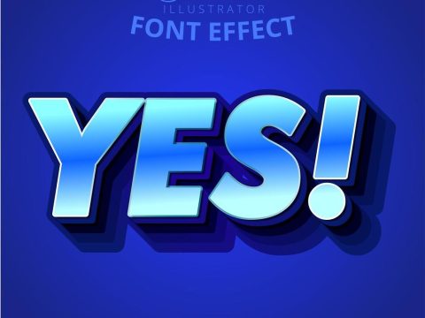 Yes text effect