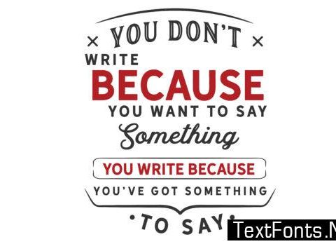 You Write Because You've Got Something - Typography Graphic Templates