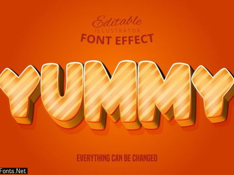 Yummy orange editable font effect